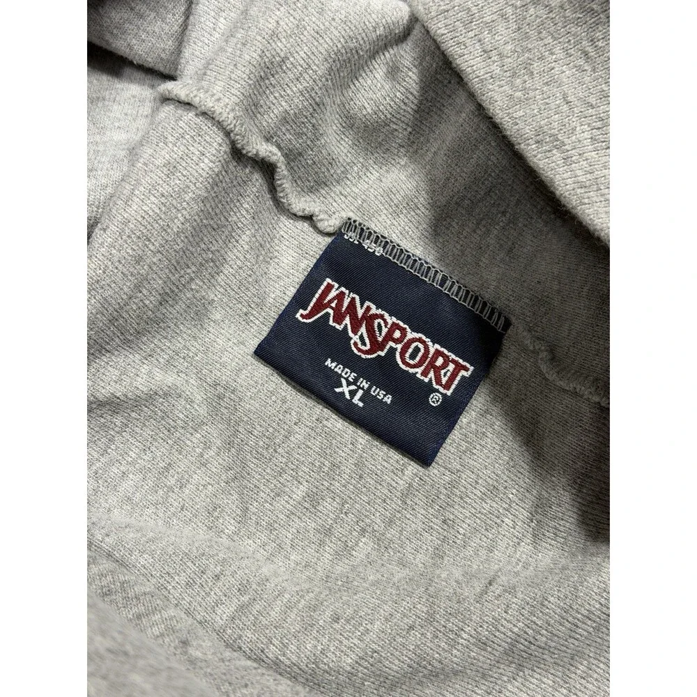Vintage 90s JanSport Notre Dame Sweatshirt Mens XL USA Made Center Logo Grey